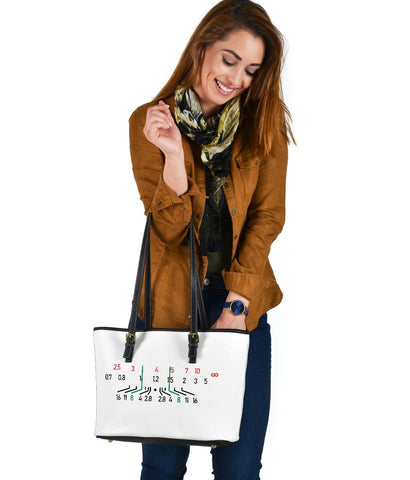 Image of Focal Length, Vegan Leather Tote, White Bags