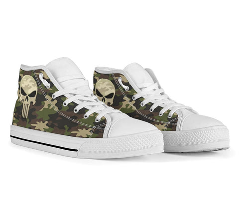 Image of Camo Punisher Canvas High Tops Shoes