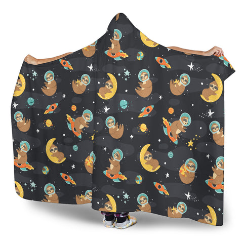 Image of Sleeping Space Sloth Hooded Blanket Small Pattern