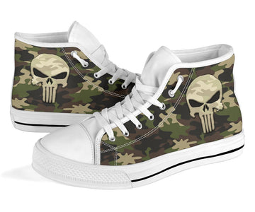 Camo Punisher Canvas High Tops Shoes 