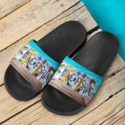 Image of Gone Fishing Slide Sandals | Perfect For Fishing Or... Slides 