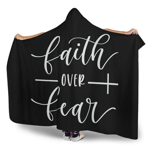 Image of Faith Over Fear Hooded Blanket