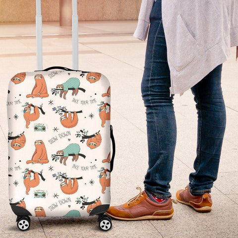 Image of Cool Sloths Luggage Cover White