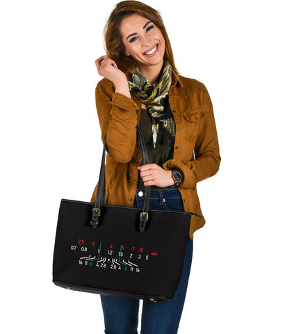 Image of Focal Length Tote, Large Vegan Leather Bags 
