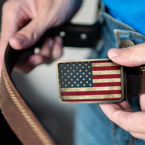 Image of American Flag Belt Buckle