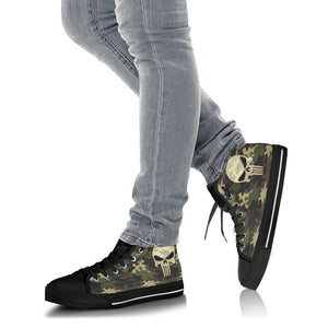 Camo Punisher Canvas High Tops Shoes 