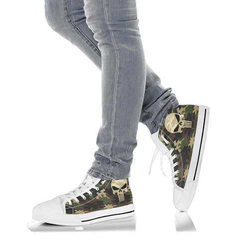 Image of Camo Punisher Canvas High Tops Shoes