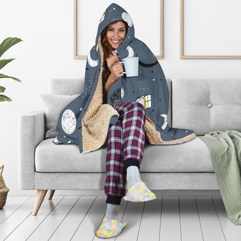 Image of Sleeping Space Sloth Hooded Blanket Large Print