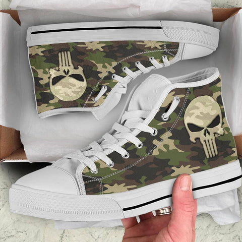 Image of Camo Punisher Canvas High Tops Shoes