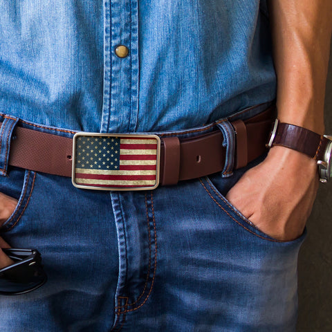 Image of American Flag Belt Buckle