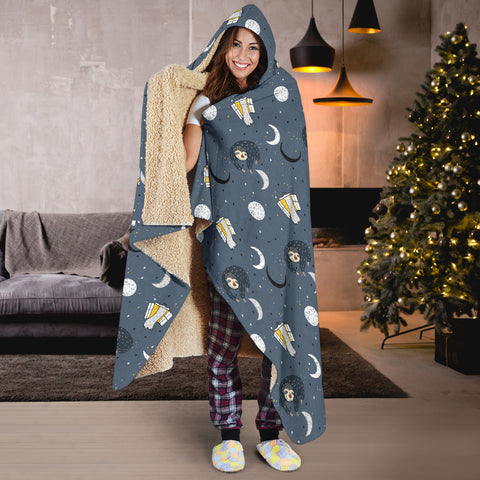 Image of Sleeping Sloth Hooded Blanket Small Print