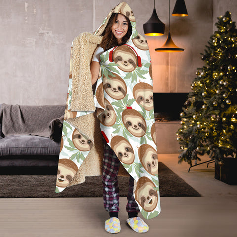 Image of Dj Sloth Hooded Blanket Large Print