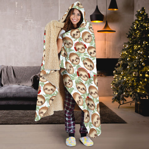 Image of DJ Sloth Hooded Balnket Small Print