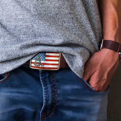 Image of American Flag 2A Belt Buckle