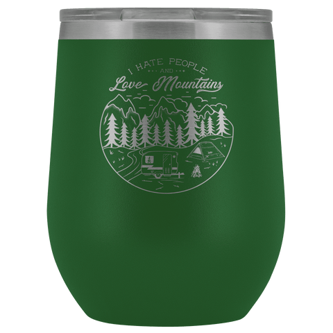 Image of Love The Mountains | Wine Tumbler Wine Tumbler Green