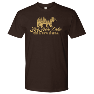 Big Bear Lake California V.2, Mens, Gold T-shirt Next Level Mens Shirt Dark Chocolate S