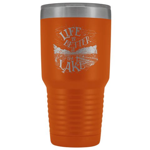 Image of Life is Better at the Lake | 30 oz. tumbler Tumblers Orange