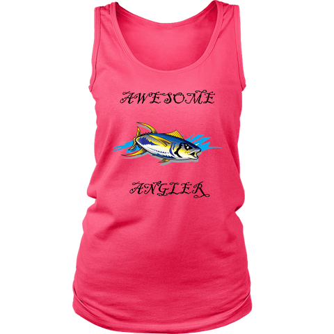 Image of You're An Awesome Angler | V.3 Pirate T-shirt District Womens Tank Neon Pink S
