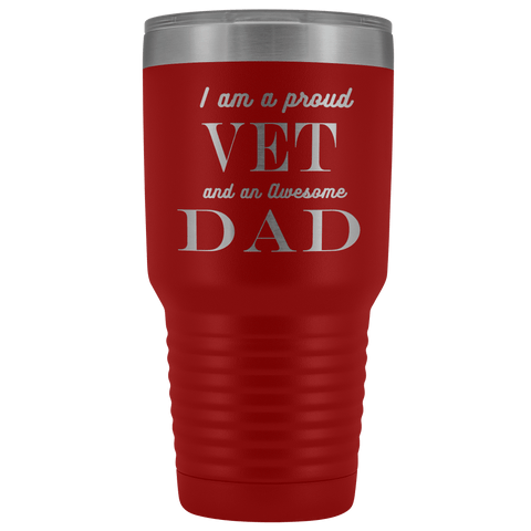Image of Proud Vet, Awesome Dad Tumblers Red