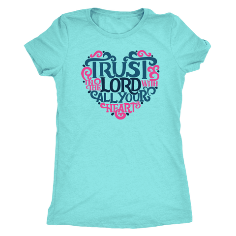 Image of Trust in the Lord T-shirt Next Level Womens Triblend Tahiti Blue S