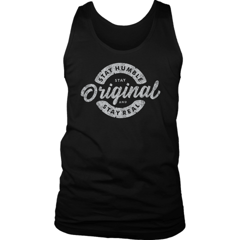 Image of Stay Real, Stay Original Mens Shirts T-shirt District Mens Tank Black S