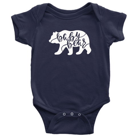 Image of Baby Bear Shirts and Onesies T-shirt Baby Bodysuit Navy NB