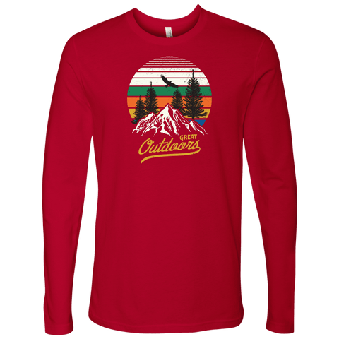 Image of Great Outdoors Shirts | Mens T-shirt Next Level Mens Long Sleeve Red S
