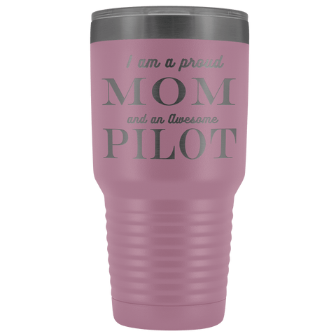 Image of Proud Mom, Awesome Pilot Tumblers Light Purple