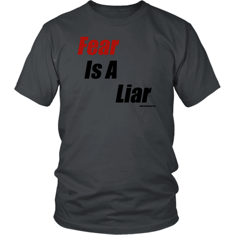 Image of Fear is a Liar, Bold T-shirt District Unisex Shirt Charcoal S