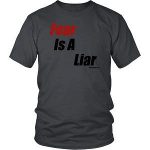 Fear is a Liar, Bold T-shirt District Unisex Shirt Charcoal S