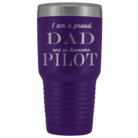 Image of Proud Dad, Awesome Pilot Tumblers Purple 