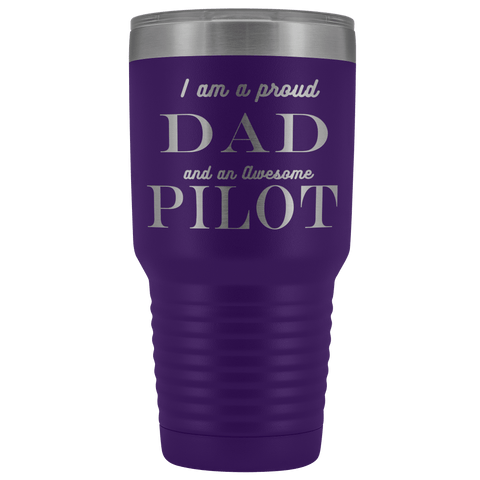 Image of Proud Dad, Awesome Pilot Tumblers Purple