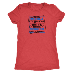 You shall not be afraid. Psalm 91 5-6 Black Womens T-shirt Next Level Womens Triblend Vintage Red S