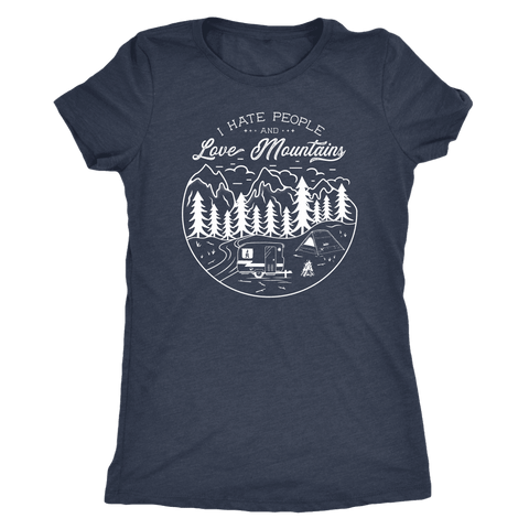 Image of Hate Peeps, Love Mountains T-shirt Next Level Womens Triblend Vintage Navy S