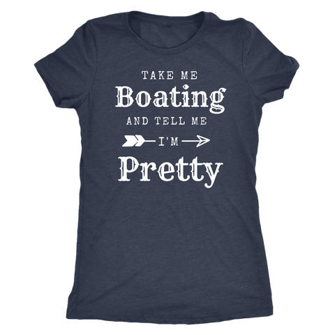 Image of Take Me Boating Womens Shirts T-shirt Next Level Womens Triblend Vintage Navy S