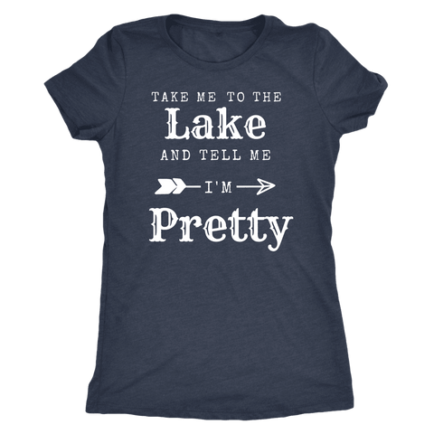Image of To The Lake T-shirt Next Level Womens Triblend Vintage Navy S
