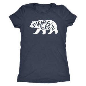 Mama Bear Shirts T-shirt Next Level Womens Triblend Vintage Navy S