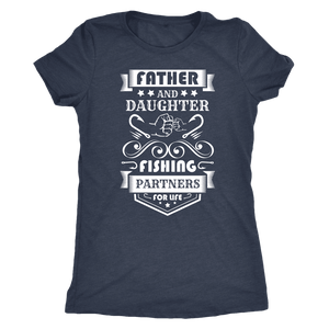 Father and Daughter Fishing Partners T-shirt Next Level Womens Triblend Vintage Navy S