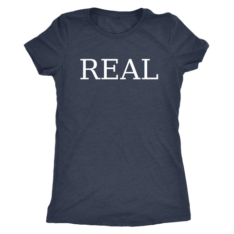 Image of Real T-shirt Next Level Womens Triblend Vintage Navy S