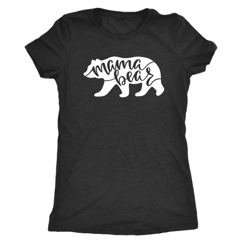 Image of Mama Bear Shirts T-shirt Next Level Womens Triblend Vintage Black S