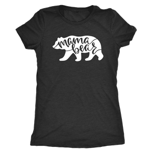 Mama Bear Shirts T-shirt Next Level Womens Triblend Vintage Black S