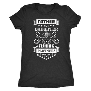 Father and Daughter Fishing Partners T-shirt Next Level Womens Triblend Vintage Black S