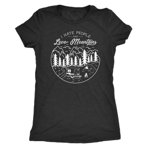 Hate Peeps, Love Mountains T-shirt Next Level Womens Triblend Vintage Black S