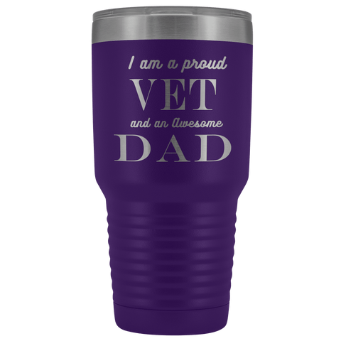 Image of Proud Vet, Awesome Dad Tumblers Purple