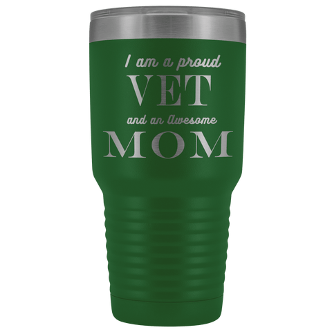 Image of Proud Vet, Awesome Mom Tumblers Green