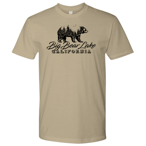 Image of Big Bear Lake California V.2, Mens, Black T-shirt Next Level Mens Shirt Sand S
