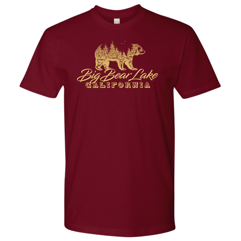 Image of Big Bear Lake California V.2, Mens, Gold T-shirt Next Level Mens Shirt Cardinal S