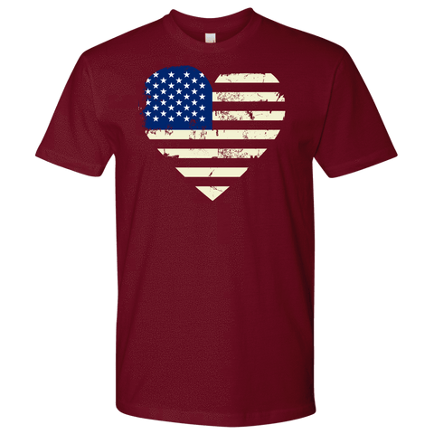 Image of Love America Men's Shirts Red T-shirt Next Level Mens Shirt Cardinal S