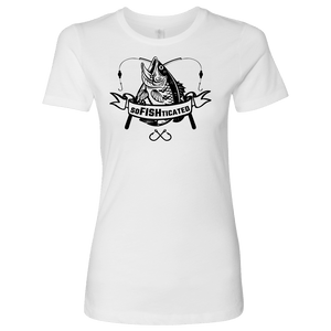 soFISHticated Womens Black Print T-shirt Next Level Womens Shirt White S