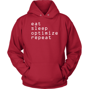 eat, sleep, optimize repeat Hoodie V.1 T-shirt Unisex Hoodie Red S